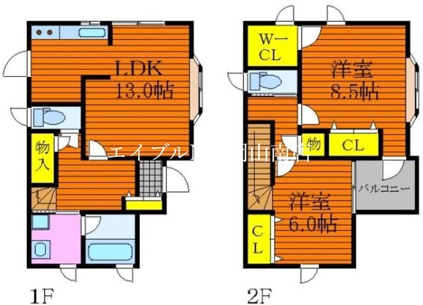 岡山駅 バス76分  和田社宅前下車：停歩10分 1階の物件間取画像